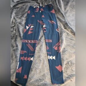 LuLaRoe Blue and Pink Leggings